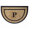 Nedia Home Nedia Home 18101P 24 x 36 in. Coir & Rubber Frame Mat - Monogrammed P  Half Round 18101P